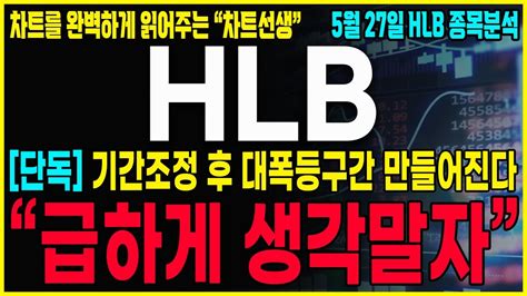 Hlb 에이치엘비 긴급공시 5분전 속보 항서제약의 Eir 결과 후 다시 상승구간이 만들어 집니다 기간조정을 열어두고