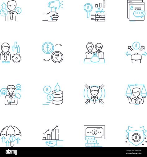 Financial Planning Linear Icons Set Budgeting Savings Investments