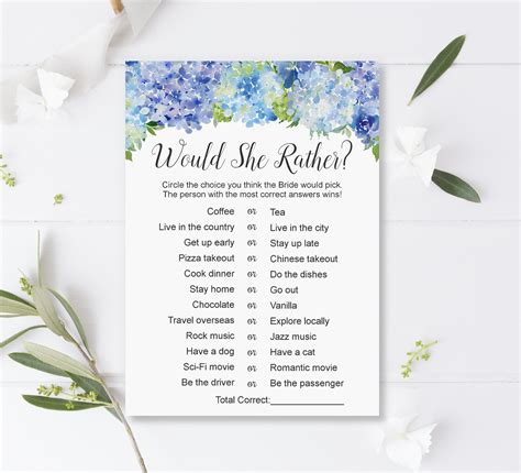 Blue Floral Bridal Shower Games Printable Game Bundle Spring Etsy