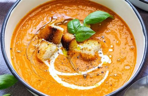 Creamy Tomato Soup With Basil Coulis Brenda Gantt Recipes