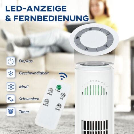 HOMCOM Turmventilator Mit Fernsteuerung 70 Oszillierender