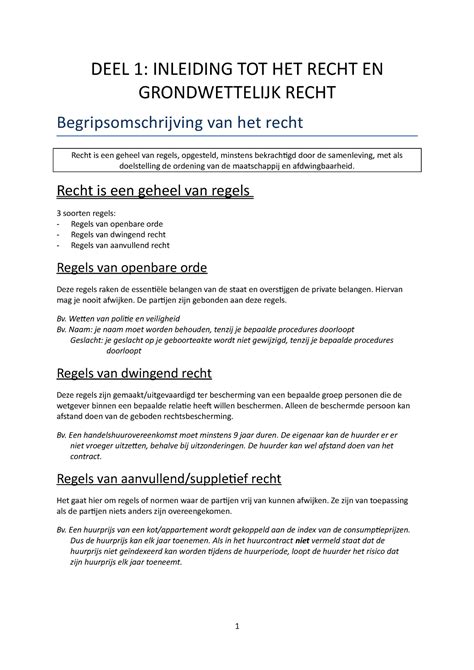 Samenvatting Compleet Deel 1 5 DEEL 1 INLEIDING TOT HET RECHT EN