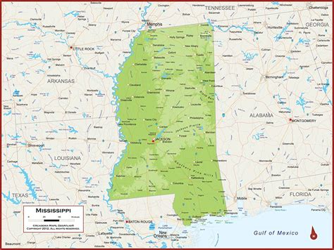 Amazon X Large Mississippi State Wall Map Poster With