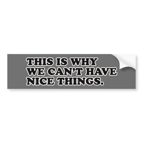 This Is Why We Cant Have Nice Things Car Bumper Sticker Zazzle