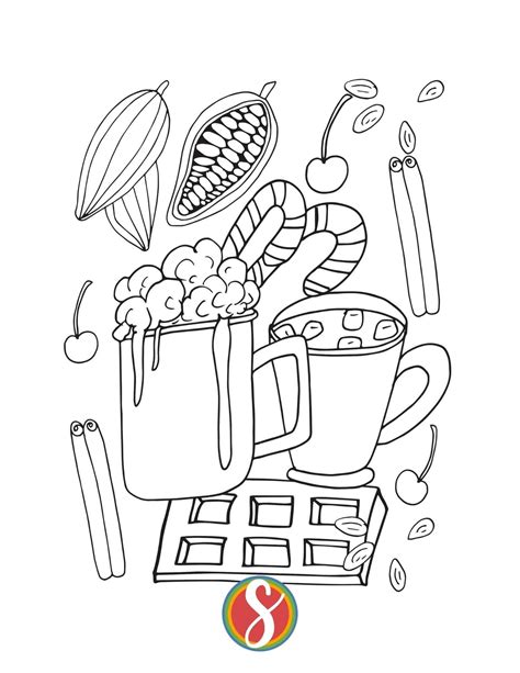 Free Hot Cocoa Coloring Pages Stevie Doodles