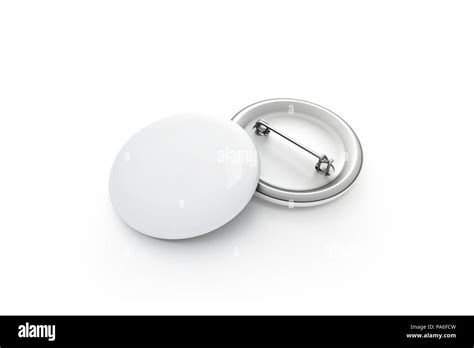 Blank White Button Badge Stack Mockup Isolated Clipping Path 3d