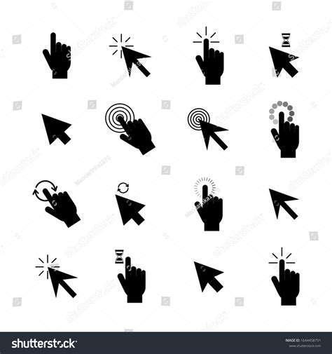 Hand Cursor Icons Click Set Symbol Stock Vector Royalty Free