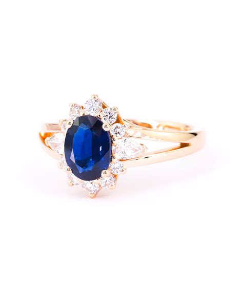 Bague Jamais Seule Saphir Bleu Royal Ct Or Rose Mahiba Paris