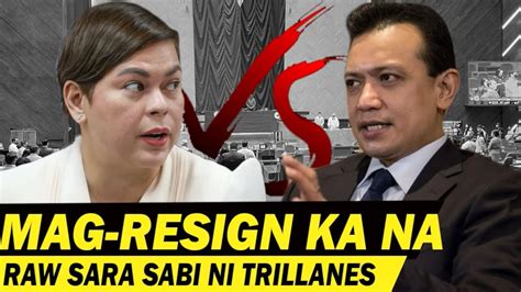 Mag Resign Ka Na Raw Sara Sabi Ni Trillanes Youtube