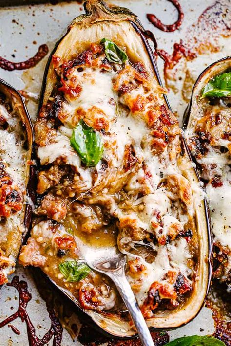 Sausage Stuffed Eggplant Boats An Easy Baked Eggplant Recipe Artofit