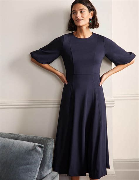 Evelyn Jersey Midi Dress Navy Women Boden Navy Boden Us