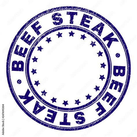 BEEF STEAK Stamp Seal Watermark With Grunge Texture Designed With