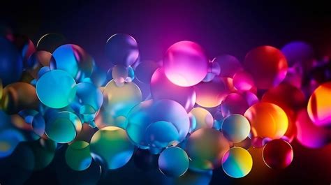 Premium AI Image | Colorful bubbles on a black background