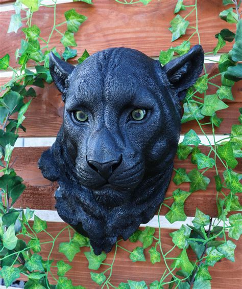 Ebros Large Black Panther Head Wall Decor Plaque 16tall Jaguar Wall B