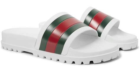 Lyst Gucci Web Slide Sandal In White For Men Save