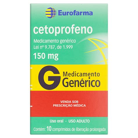 Cetoprofeno 150mg Genérico Eurofarma 10 Comprimidos De Liberação Prolongada