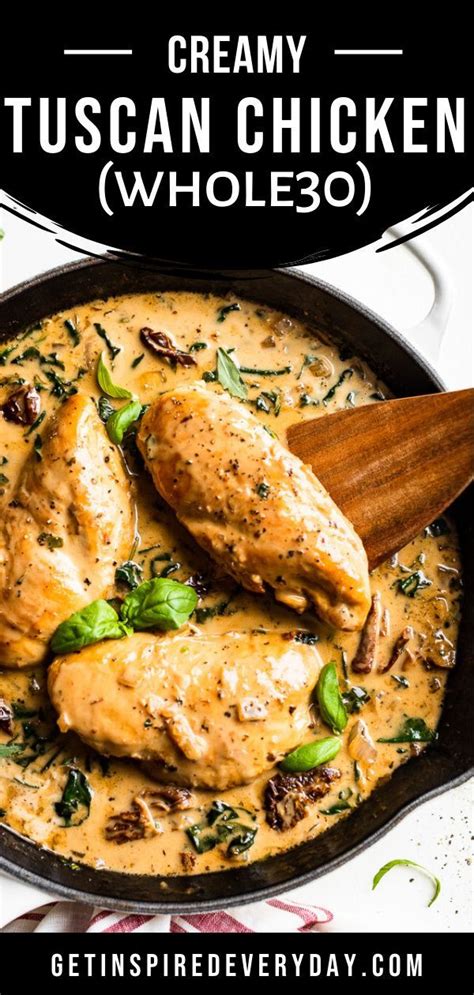 This Creamy Tuscan Chicken Is Super Easy To Make And Its A Healthy Comfort Food Too Its Made