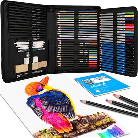 E T EASYTAO Kit de Lápices de Dibujo 84pcs Set de Arte Profesional