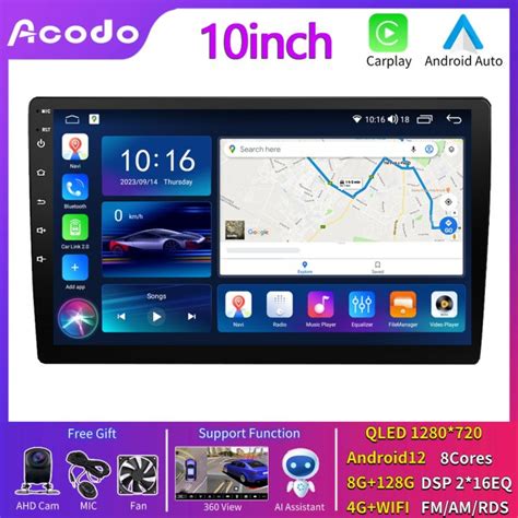 Acodo 2DIN Android 12 Head Unit Car Multimedia Player 10Inch Wireless