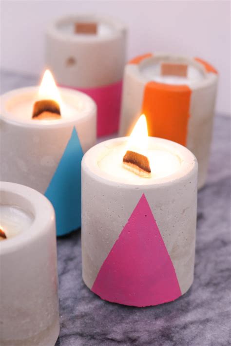 Modern Industrial Diy How To Make Concrete Soy Candles Curbly