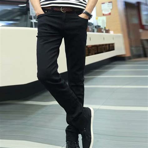 Pencil Jeans Zipper Fly Versatile Male Autumn Slim Fit Pencil Jeans