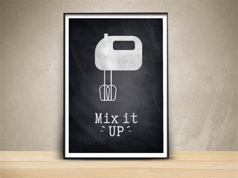 Mix It up Printable Artwork, Instant Digital Download, Kitchen Art, Cook Fan, Home Wall Art ...