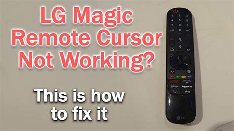 LG TV Magic Remote Cursor Not Working Pointer Not Working Do This