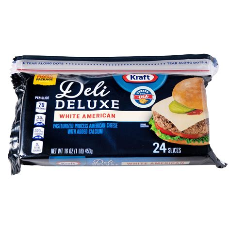 Kraft Deli Deluxe White American Cheese Slices 453g Online At Best Price Sliced Cheese Lulu