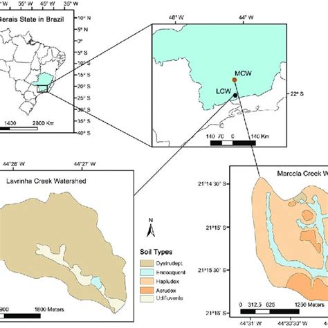 − Location And Soil Maps Of The Two Studied Watersheds Adapted From