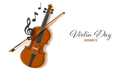 Cartaz Do Dia Violino Violino Realista De Desenho Animado E Clave