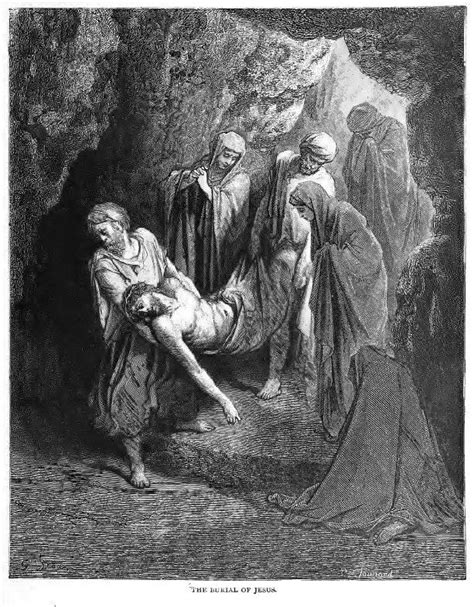 Jesus Laid In Tomb Gustave Dore Bible Art Illustration