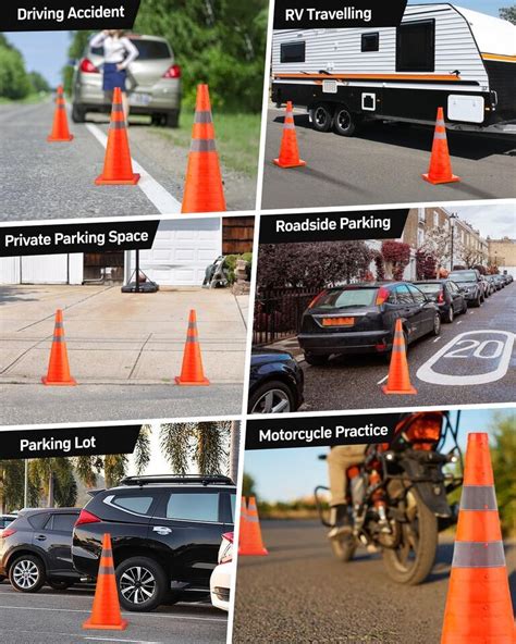 Battife Pack Inch Collapsible Traffic Safety Orange Cones