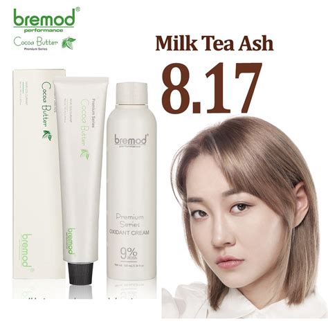 Bremod Premium Series Hair Color Milk Tea Ash Oxidizer Cream