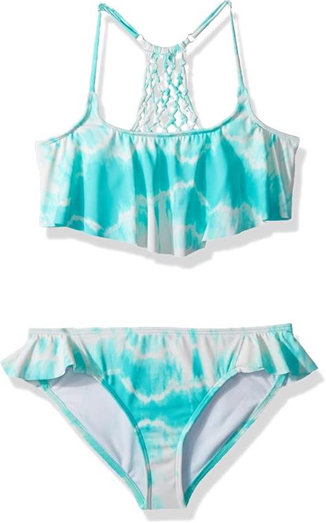 BILLABONG Girls Peace 4 U Flutter Bikini Swim Set Beach Glass 7