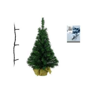 Groene Kunst Kerstboom 90 Cm Inclusief Helder Witte Kerstboom