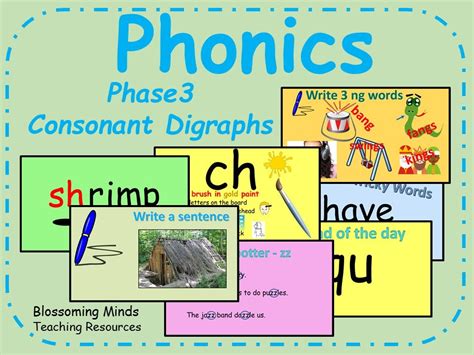 Phase Phonics Consonant Digraphs Teaching Resources