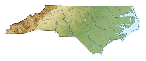 Large Relief Map Of North Carolina State North Carolina State Large