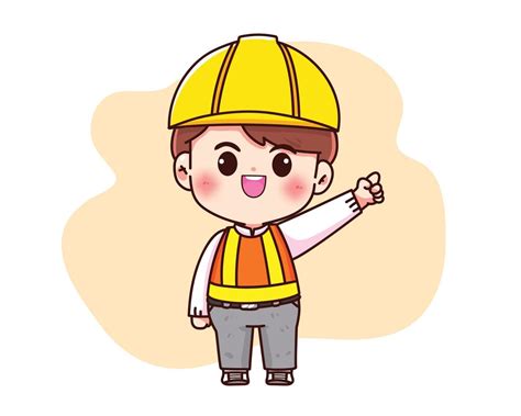 ingeniero concepto de trabajo de construcción dibujos animados