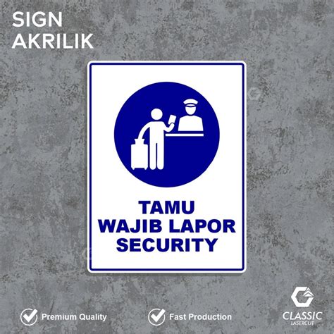 Jual Safety Sign Board Akrilik Tamu Wajib Lapor Shopee Indonesia