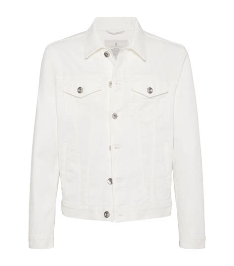 Mens Brunello Cucinelli White Denim Jacket Harrods Us