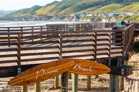 Pismo Beach Pier And Wooden Boardwalk In The Heart Of Pismo Beach City