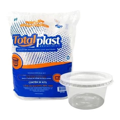 Kit Pote E Tampa PP Red 750 Ml 24 Un Totalplast Shopee Brasil