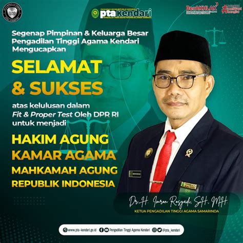 Selamat Sukses Dr H Imron Rosyadi S H M H Atas Terpilihnya