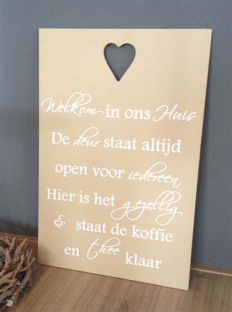 Bord Welkom In Ons Huis Teksten Welkom Sjablonen