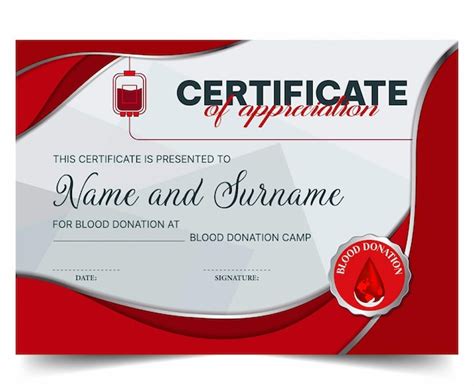 Premium Vector | Certificate Blood donation 04