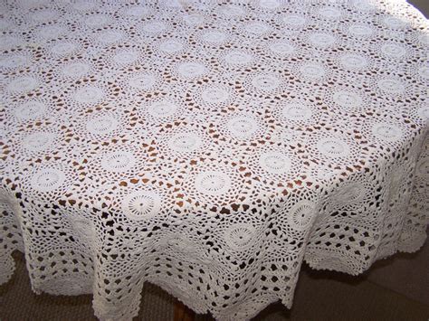 Oval Crocheted Tablecloth