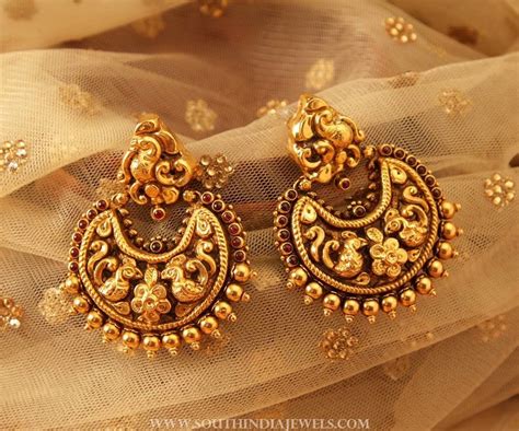 Gold Antique Chandbali From Manubhai Jewellers South India Jewels