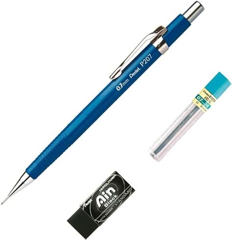 Pentel Lapiseira Sharp P200 Azul Grafites Borracha 0 9 Mm SM P207