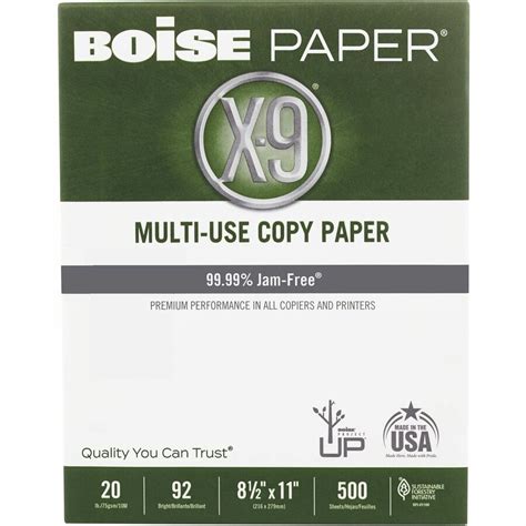 Boise X 9 Multi Use Copy Paper 85 X 11 Letter 92 Bright White 20 Lb 5 Ream Carton 2500