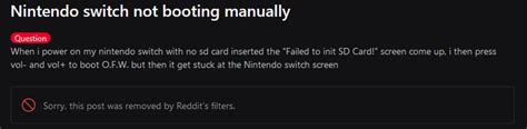 Ofw Not Booting After Turning On Nintendo Switch With No Sd Card R Switchpirates